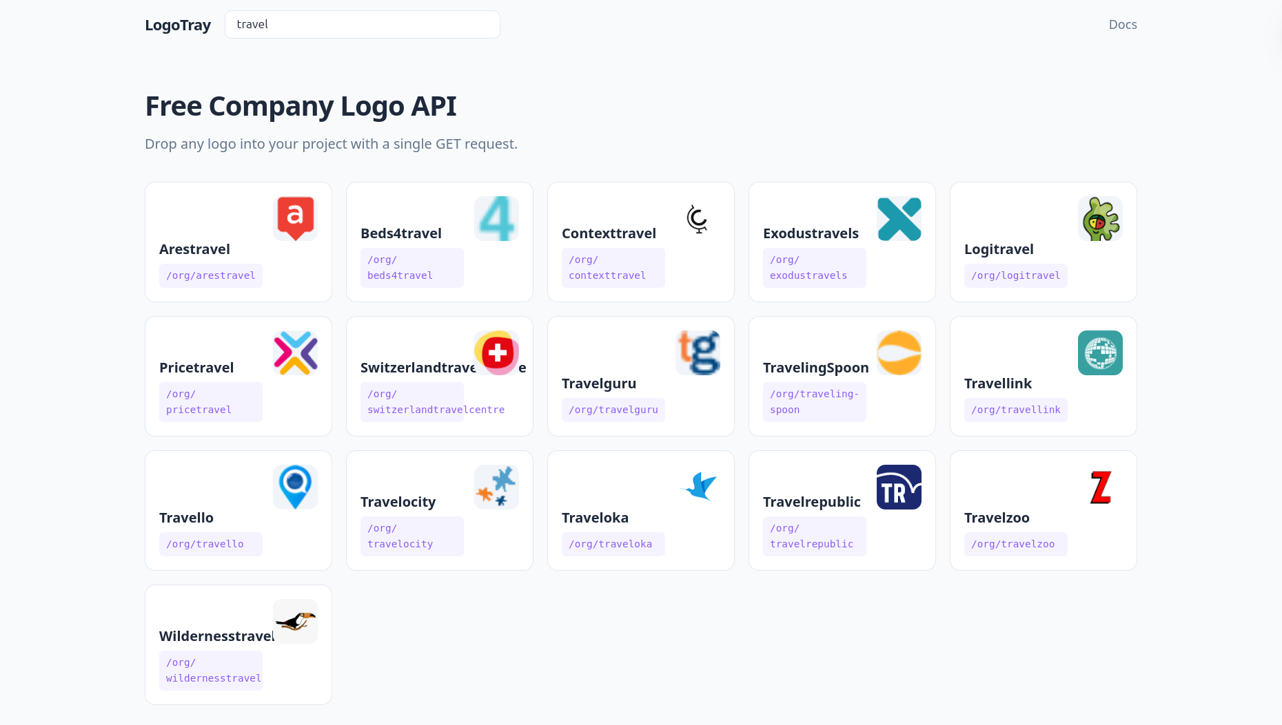 logotray free company logo api